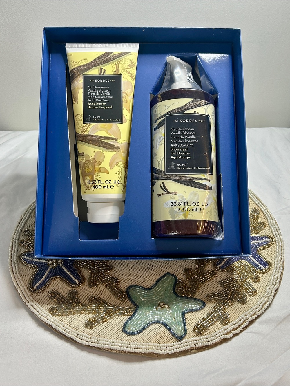Korres Mediterranean Vanilla Blossom Body Wash & Butter Set (NIB)